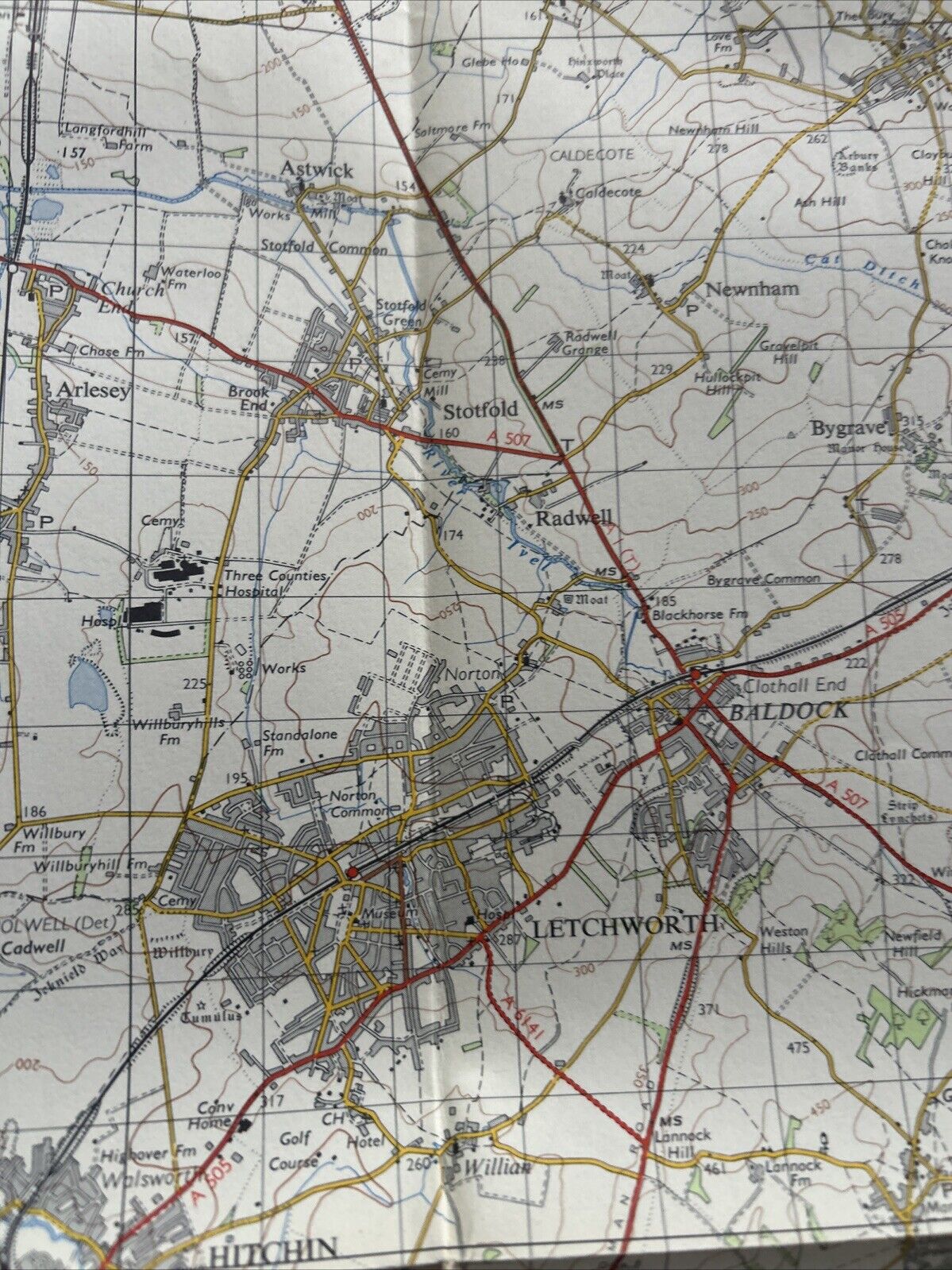 BEDFORD & LUTON Ordnance Survey Seventh Series One inch 1954 Sheet 147 Baldock