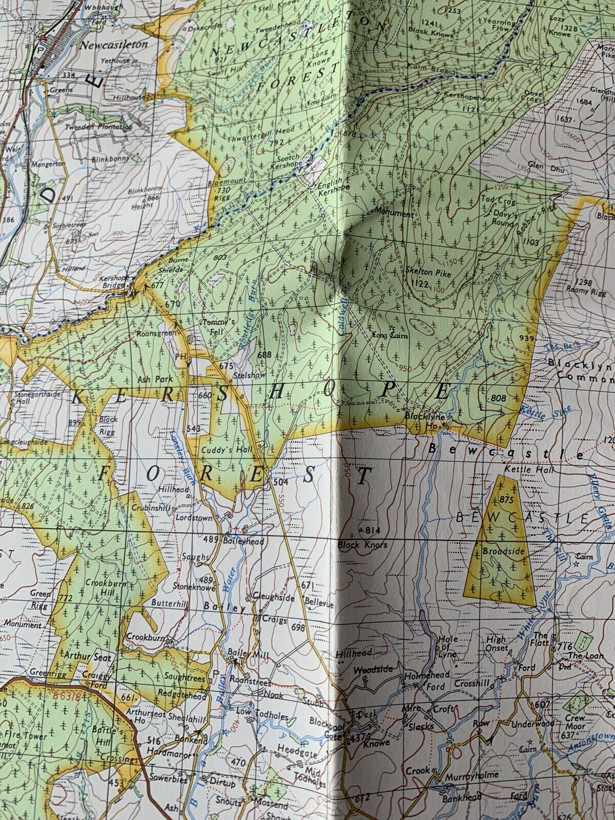 Carlisle Kielder Forest - Ordnance Survey Map One Inch 1968 Sheet 76