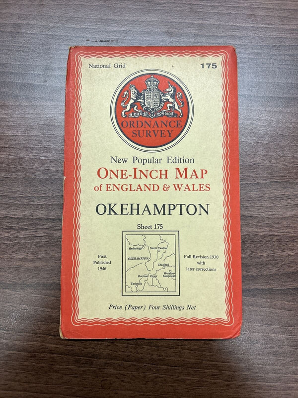 OKEHAMPTON Ordnance Survey Paper Map 1946 Sixth Series Sheet 175 Tavistock