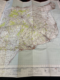 EAST KENT Ordnance Survey Cloth Sixth Series One inch 1945 Sheet 173 Dover Deal