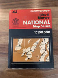 ISLAY & KINTYRE - Bartholomews National Map Series No 43 - 1977 Scotland Islands