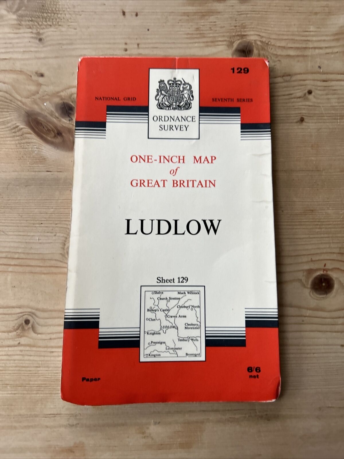 LUDLOW Ordnance Survey Seventh Series Paper One inch 1952/63 Sheet 129 Brimfield