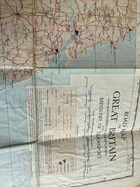 1932 Ordnance Survey CLOTH Road Map - Sheet 2 South Ten Miles To Inch Route Plan