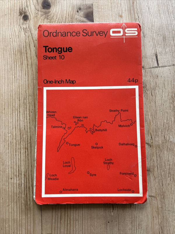 TONGUE - Ordnance Survey Map One Inch 1959 Sheet 10 Scotland Strathnaver