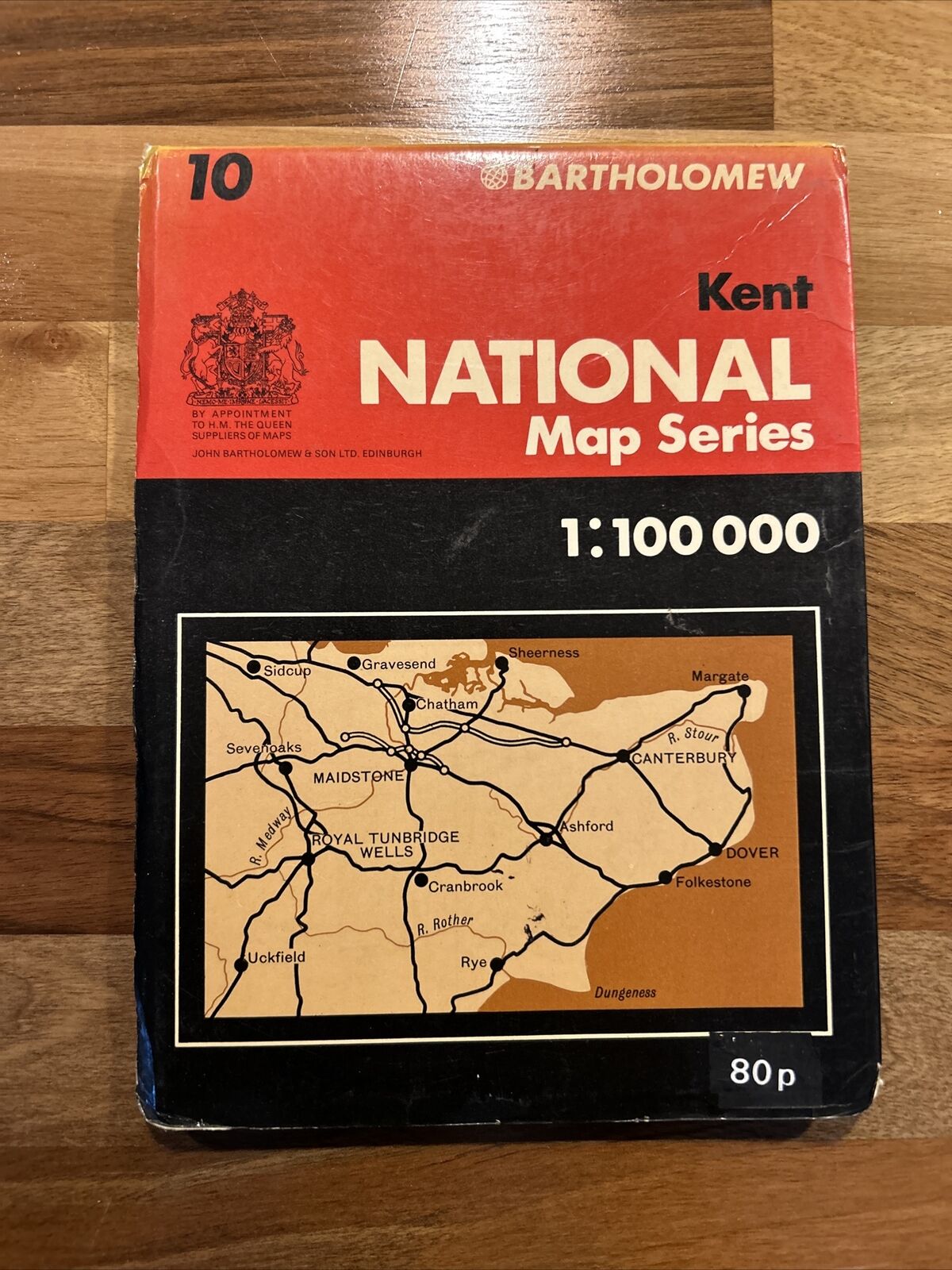 KENT Bartholomew National Map Series No 10 1975 Canterbury Sheppey Battle