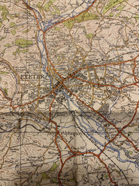 EXETER Ordnance Survey - Cloth Sixth Series 1-inch 1946 Sheet 176 Sidmouth