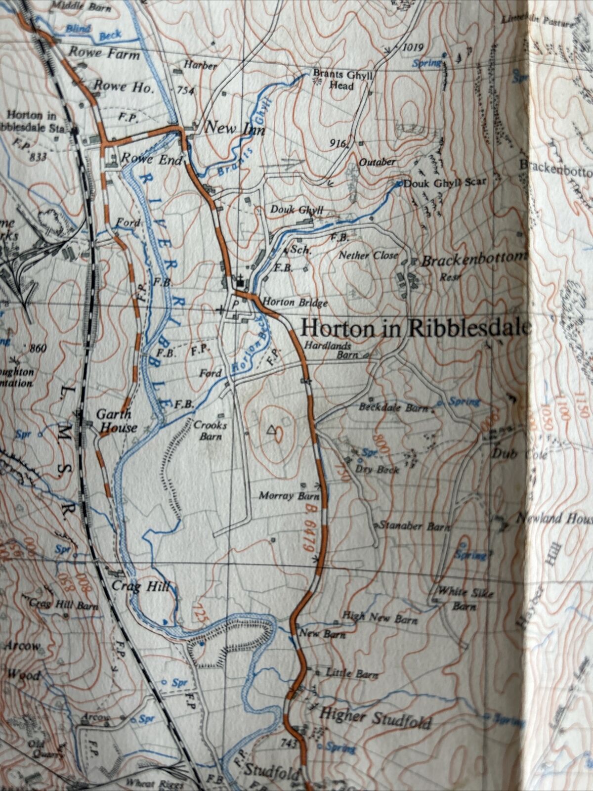 HORTON IN RIBBLESDALE Ordnance Survey Sheet 34/87 1:25000 1948 Pen Y Gent