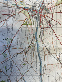 LINCOLN No 47 Ordnance Survey Popular One Inch Cloth Map 1928 Waddington Bardney