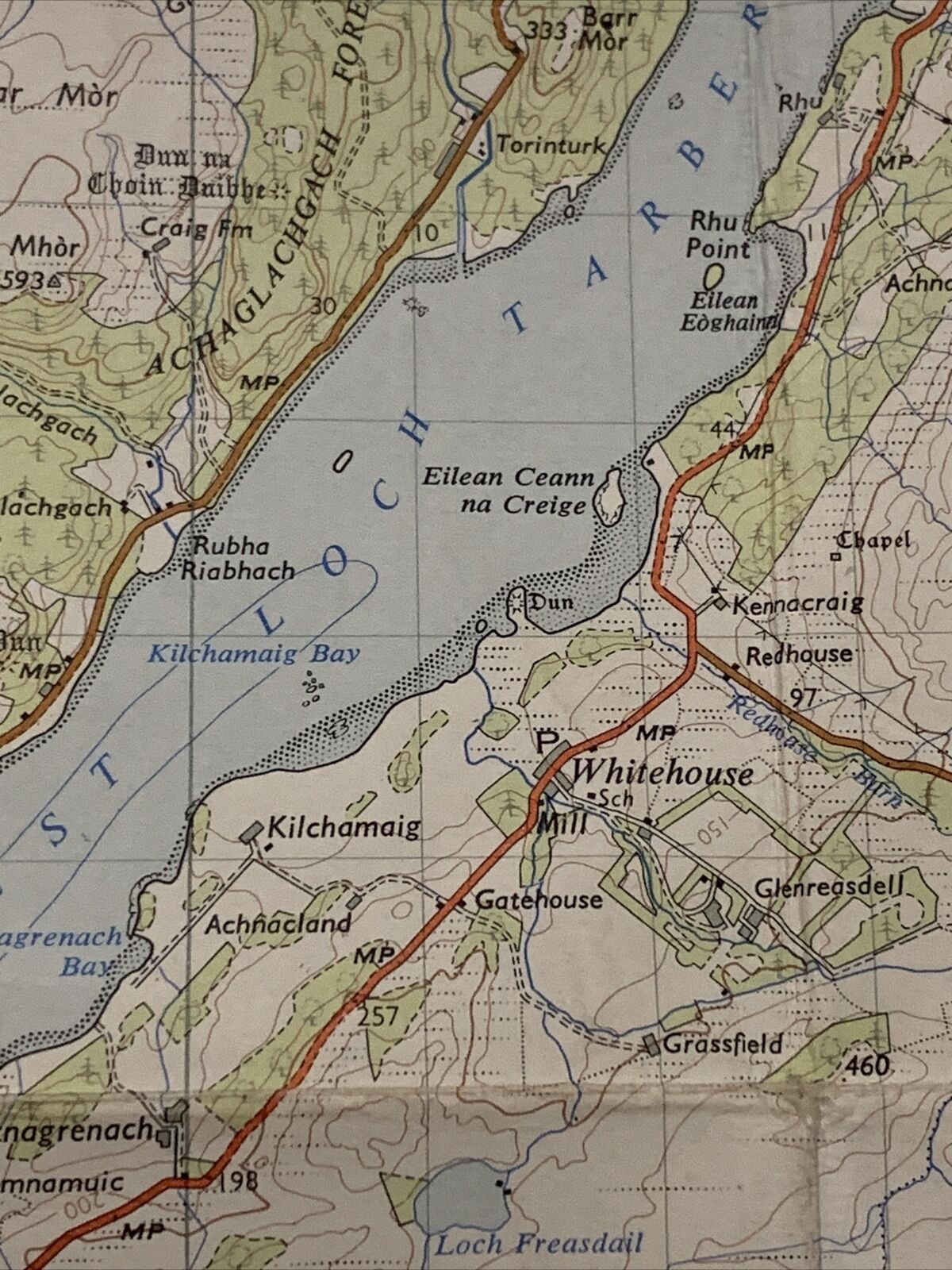 KNAPDALE Ordnance Survey CLOTH Map 1956 Seventh Series Sheet 58 Gigha Tarbert