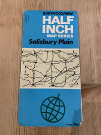 SALISBURY PLAIN Bartholomew - Half Inch Map 1972 No 8 Swindon Aldershot Andover