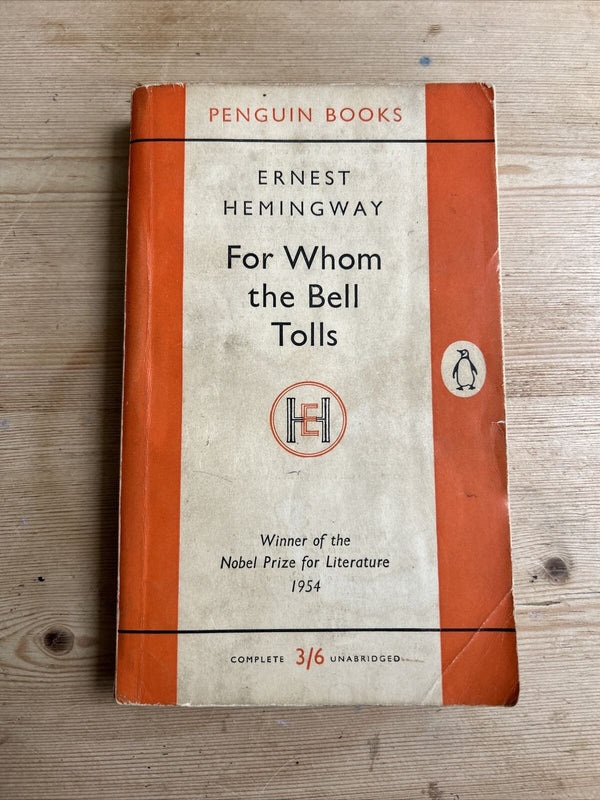 FOR WHOM THE BELL TOLLS Ernest Hemingway Penguin Paperback 1956 No 1066 Spain