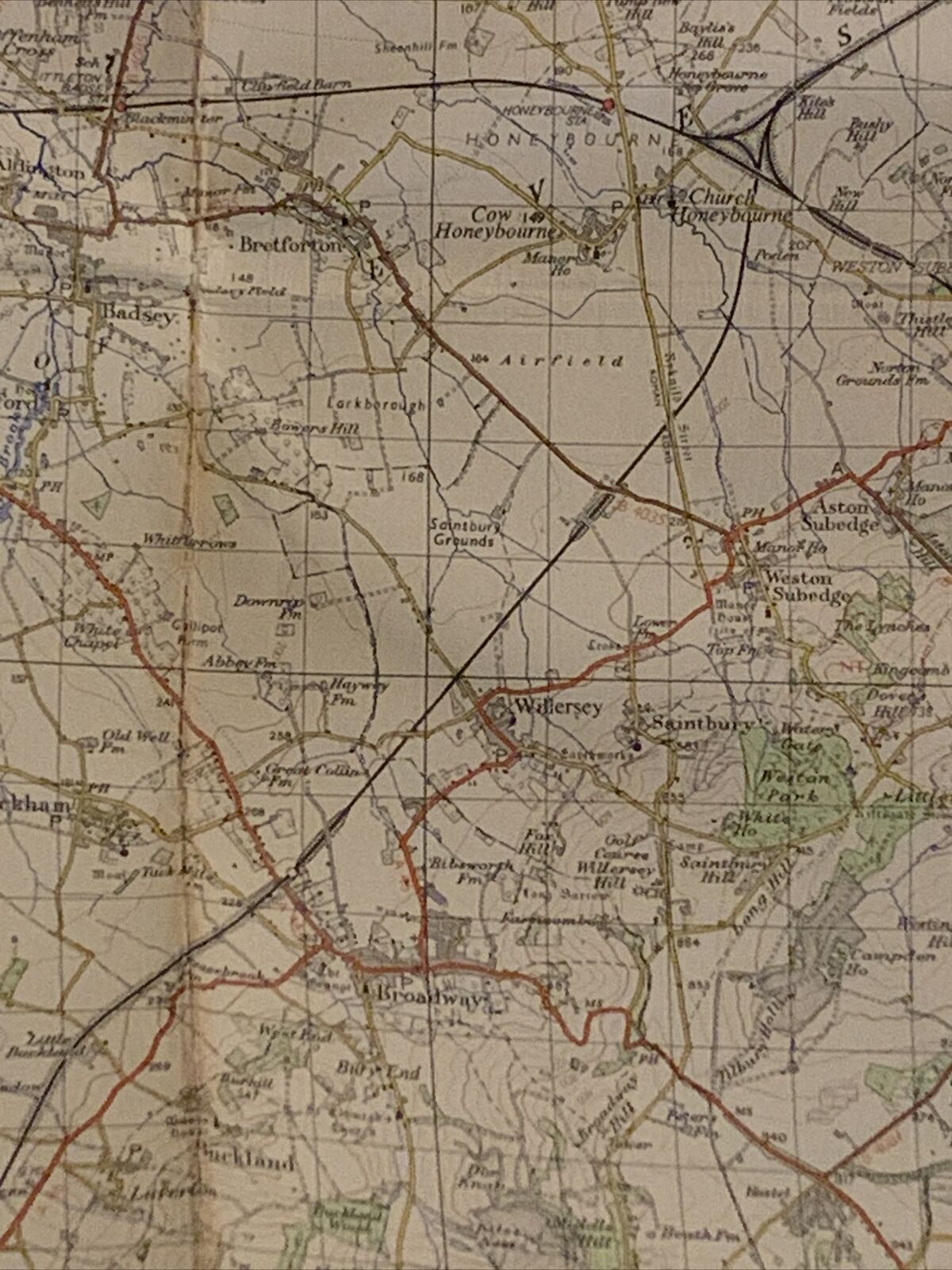 CHELTENHAM & EVESHAM 1953 Edition CLOTH Ordnance Survey 1 Inch Map No 144