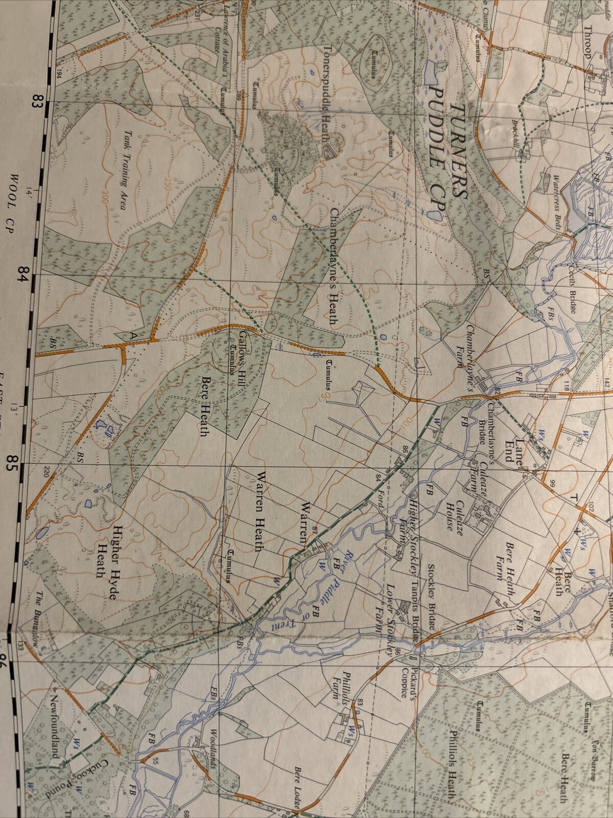 BERE REGIS Ordnance Survey Second Series 1:25,000 Map SY89/99 1972