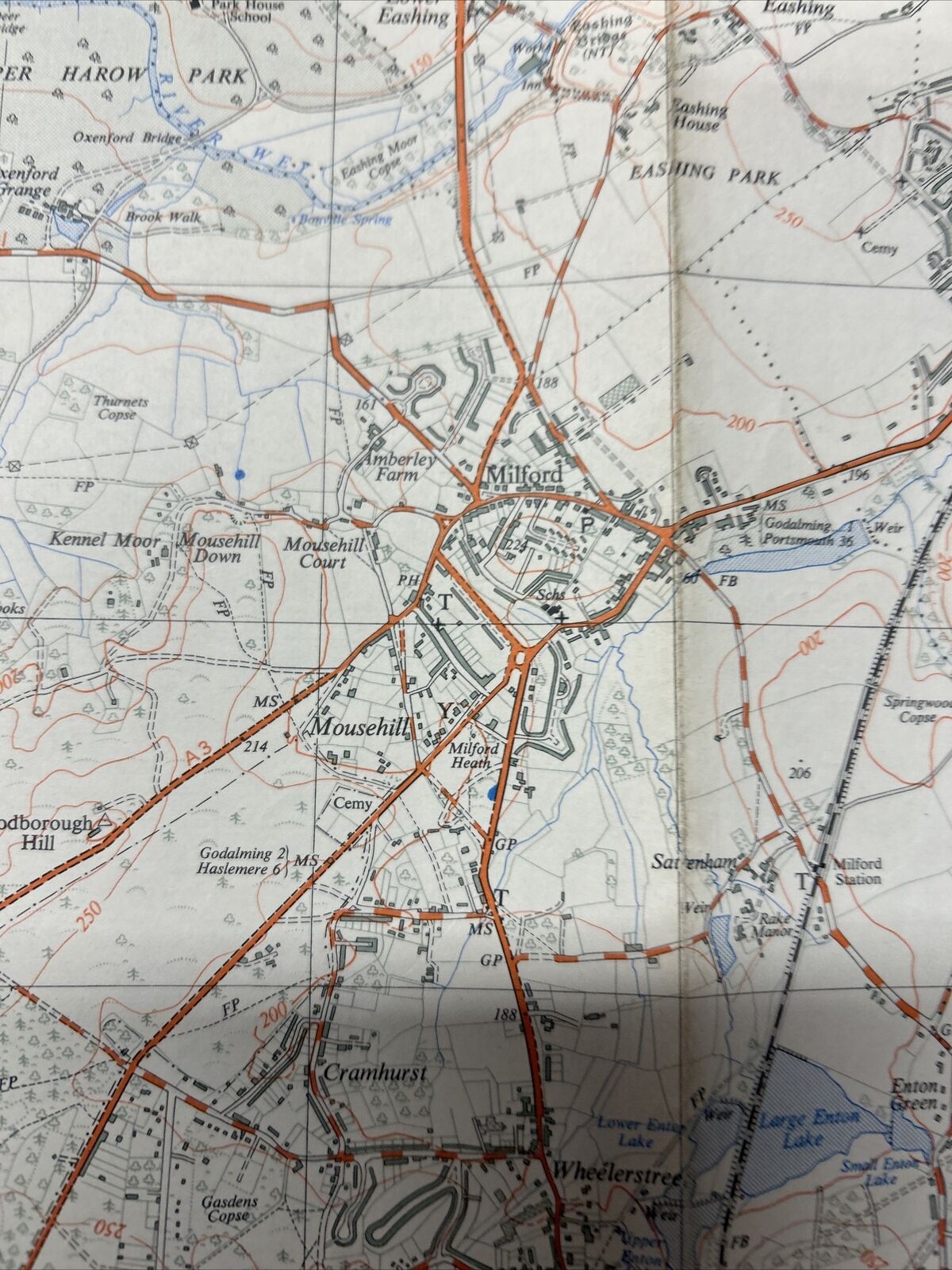 GODALMING Ordnance Survey Sheet SU94 Map 1:25,000 First Series 1961 Puttenham