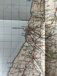 ABERYSTWYTH Wales Paper Ordnance Survey Seventh Series One inch 1952 Sheet 127