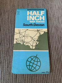 SOUTH DEVON Bartholomew Half Inch 1972 No 2 Dartmoor Plymouth Torquay