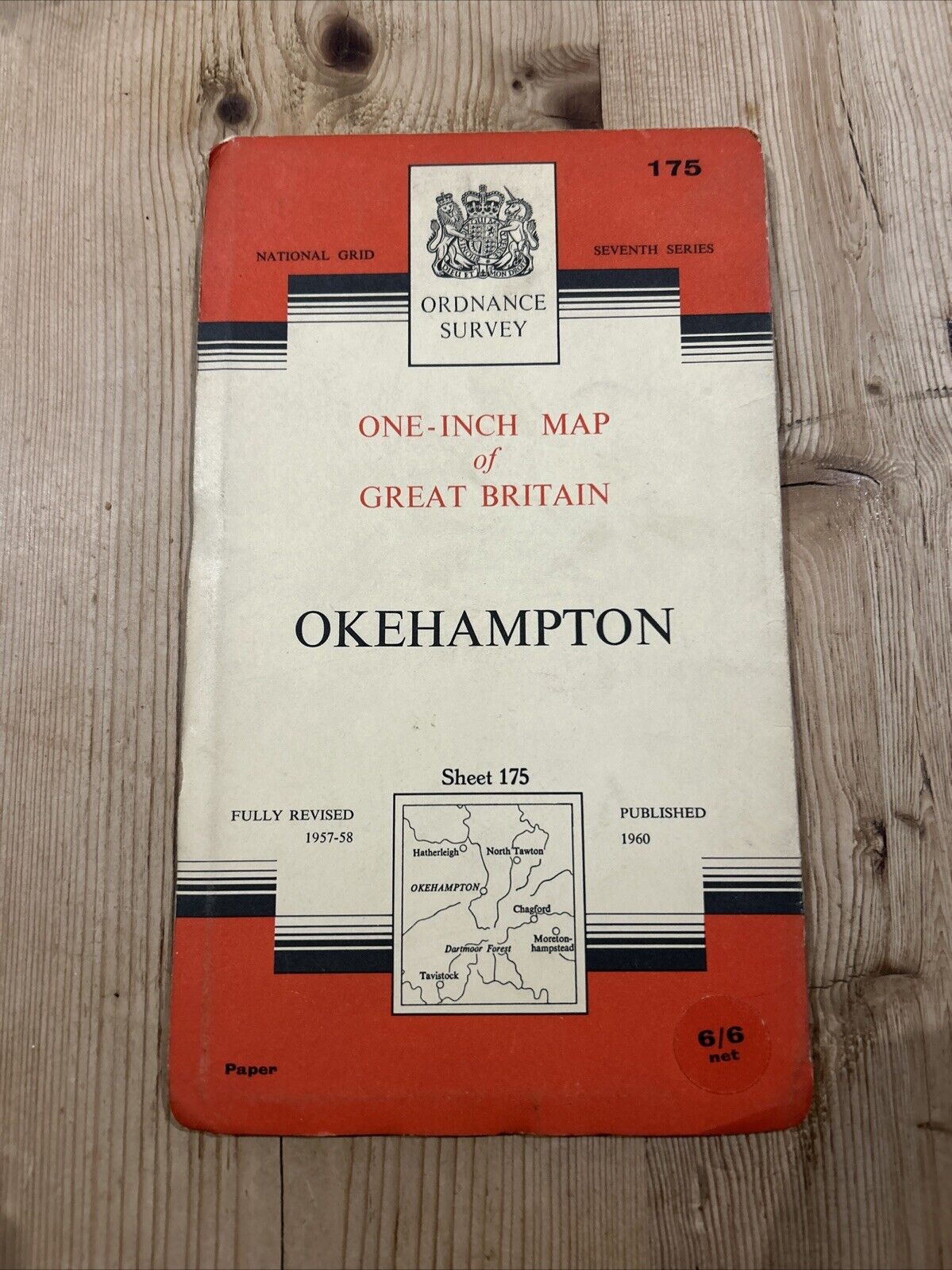 OKEHAMPTON Ordnance Survey Seventh Series Paper One inch 1960 Sheet 175 Chagford