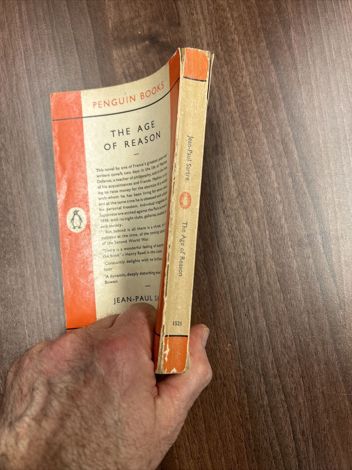 THE AGE OF REASON - Jean-Paul Sartre - Penguin Books No 1521 1963 Paris