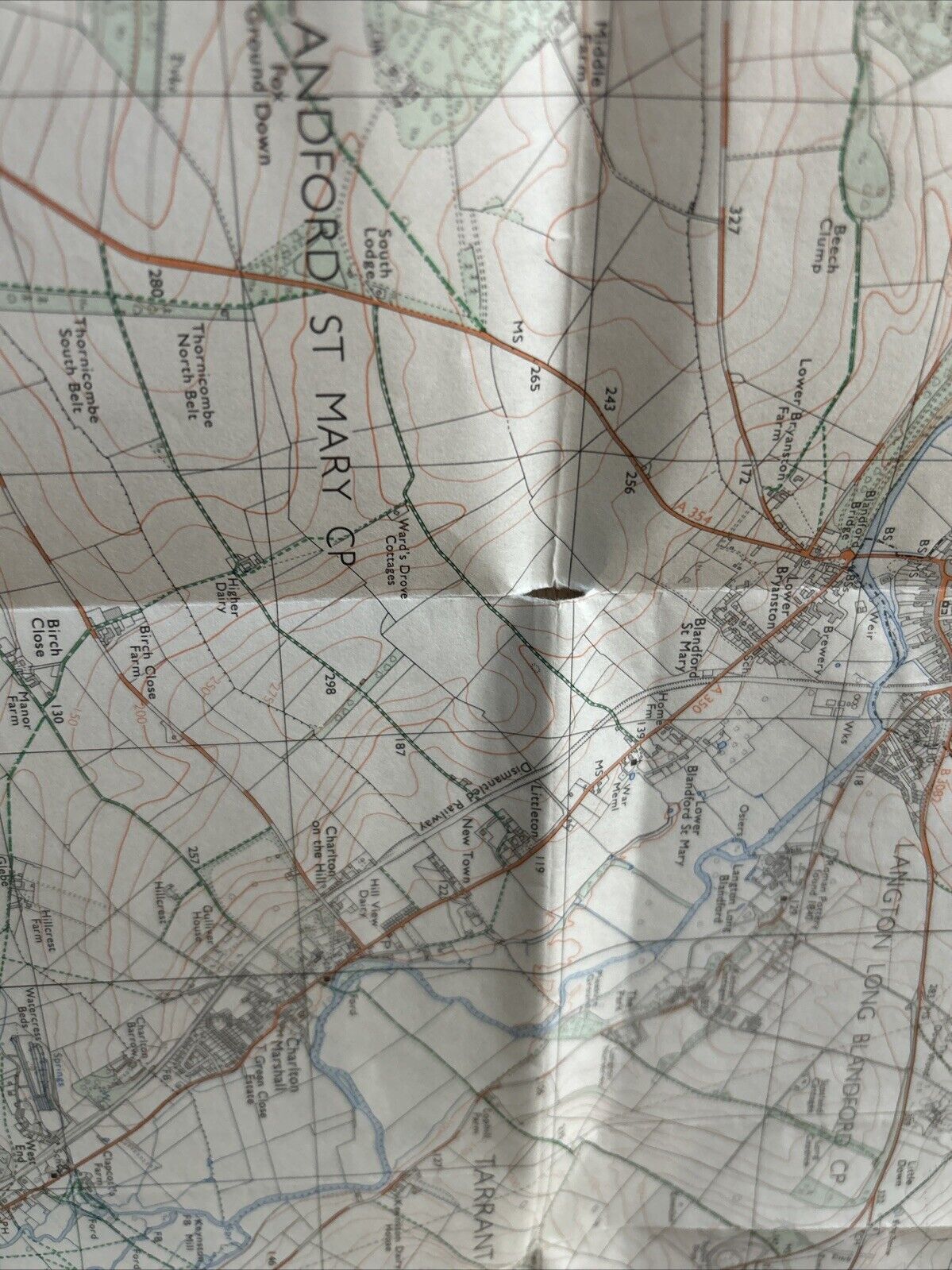 BLANDFORD FORUM Pathfinder Ordnance Survey ST80/90 1:25000 1974 Witchampton