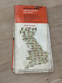 ENGLISH LAKES CLOTH Bartholomew  Half Inch Map 1965 No 34 Lake District Cartmel