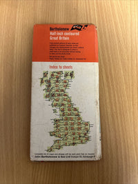 SUFFOLK Bartholomew - Half Inch Cloth Map 1965  No 21 Ipswich Thetford