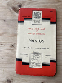 PRESTON Ordnance Survey Seventh Series Paper One inch 1961 Sheet 94 Lancaster