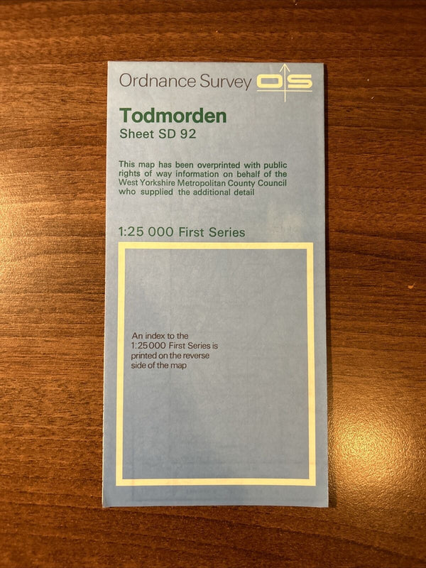 TODMORDEN Ordnance Survey Sheet SD92 1:25,000 First Series 1954 Hebden Bridge