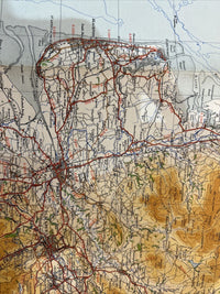 ENGLAND NORTH CENTRAL 1946 Ordnance Survey CLOTH Sheet 2 Quarter Inch Map