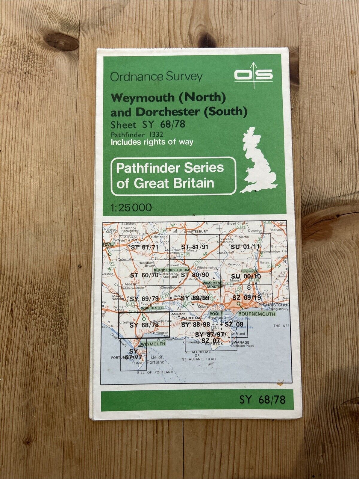 WEYMOUTH North DORCHESTER South Pathfinder Ordnance Survey ST68/78 1:25000 1969