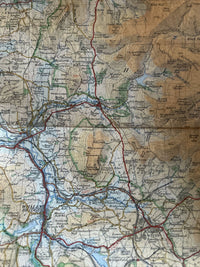 LAKE DISTRICT 1957 CLOTH Ordnance Survey Tourist Map Lakes Coniston Windermere