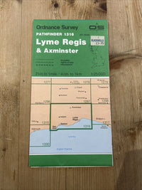 LYME REGIS & AXMINSTER Pathfinder 1316 Ordnance Survey Sheet 1:25000 1993 Seaton