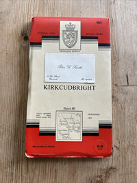 KIRKCUDBRIGHT Ordnance Survey Seventh Series CLOTH One inch 1963 Sheet 80