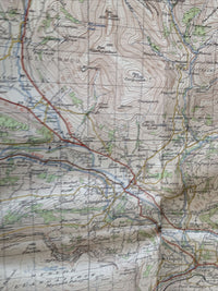 BRECON Wales Ordnance Survey Cloth Seventh Series Map No 141 1952