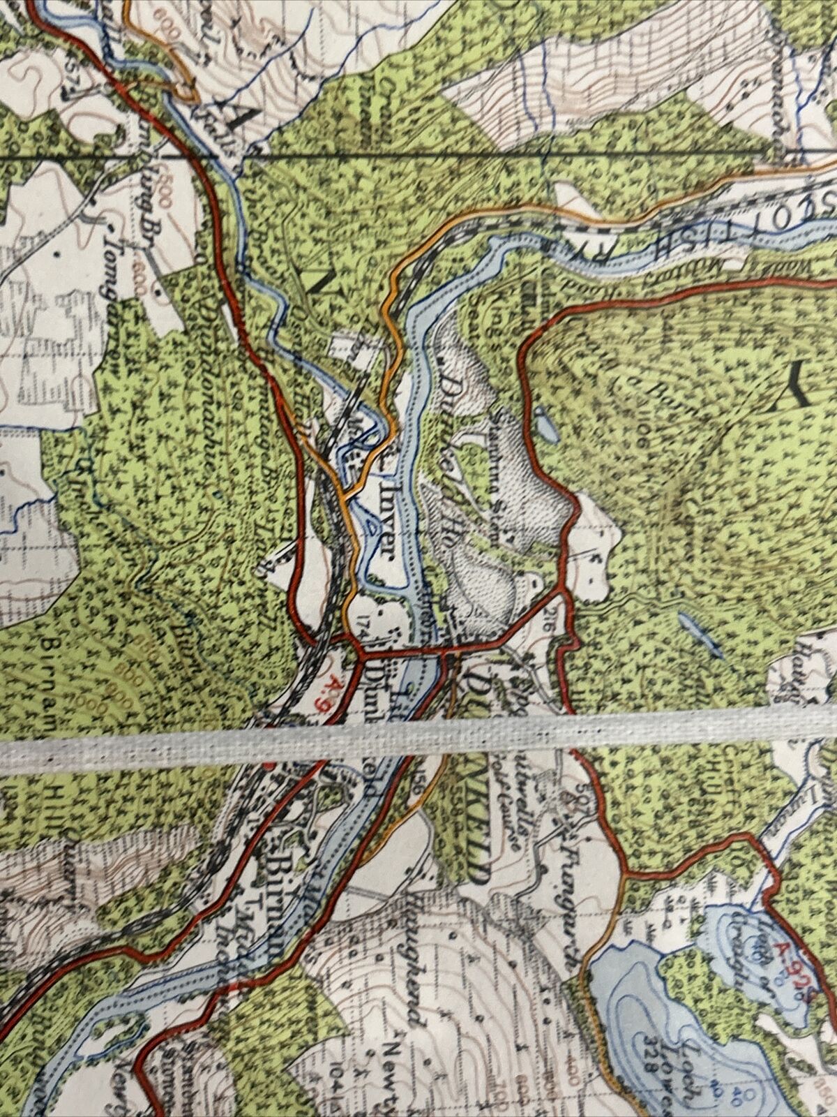 DUNKELD & PITLOCHRY Cloth Ordnance Survey One Inch Sheet 56 Popular Ed 1947