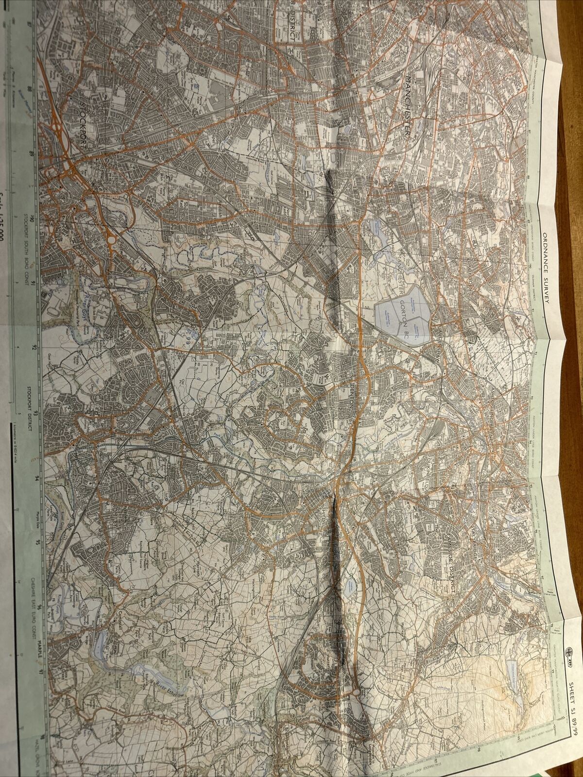 MANCHESTER & ASHTON UNDER LYNE Pathfinder Ordnance Survey SJ89/99 1:25000 1982