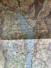 LAKE DISTRICT 1958 Paper Ordnance Survey Tourist Map Lakes Coniston Windermere