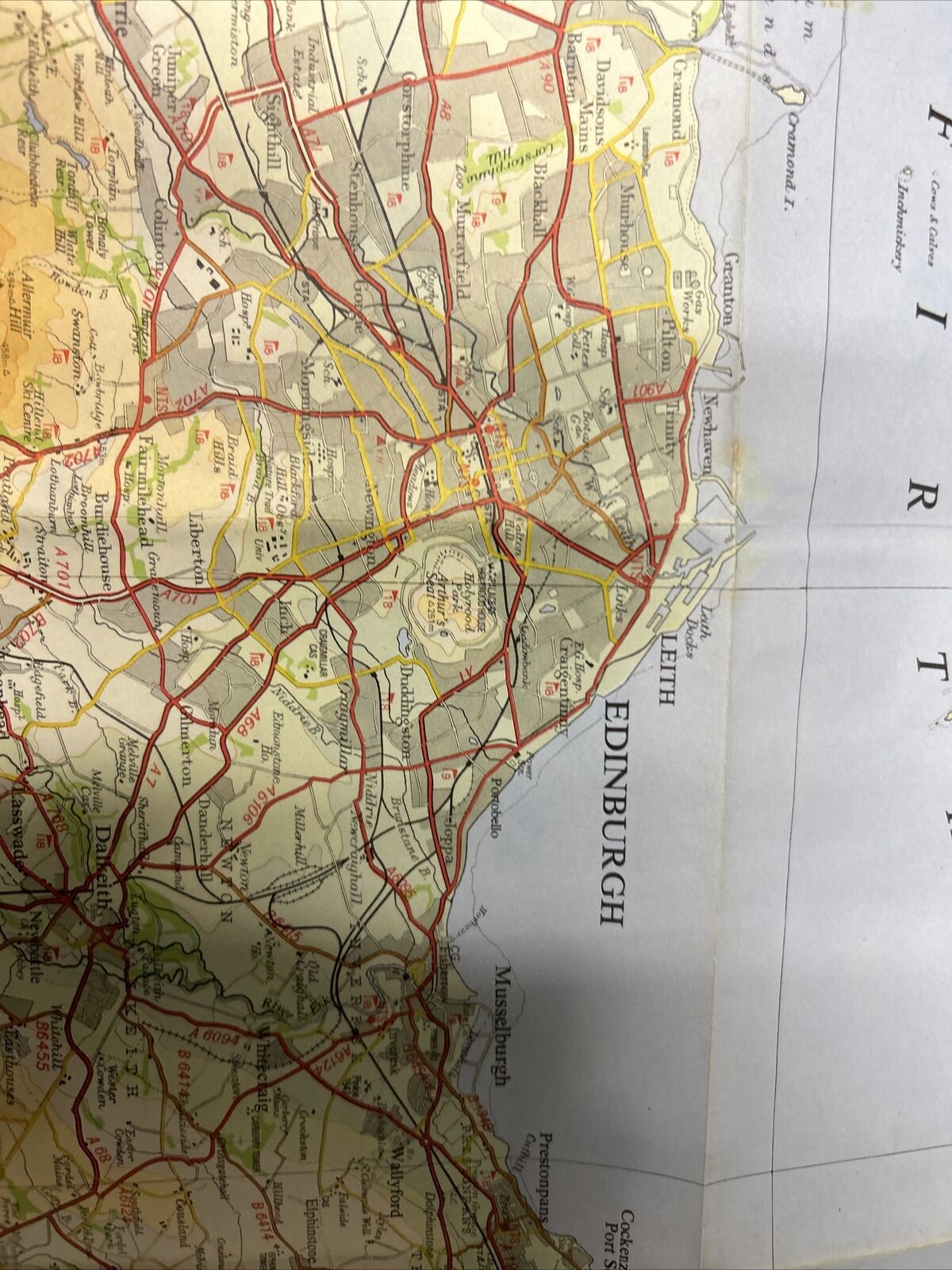 EDINBURGH & THE FORTH - Bartholomew National Map Series Sheet 46 1977 Dunbar
