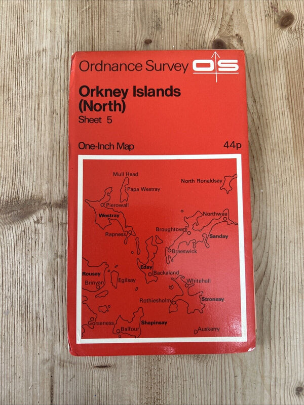 ORKNEY ISLANDS North Ordnance Survey One Inch Map Sheet 5 1958 Stronsay