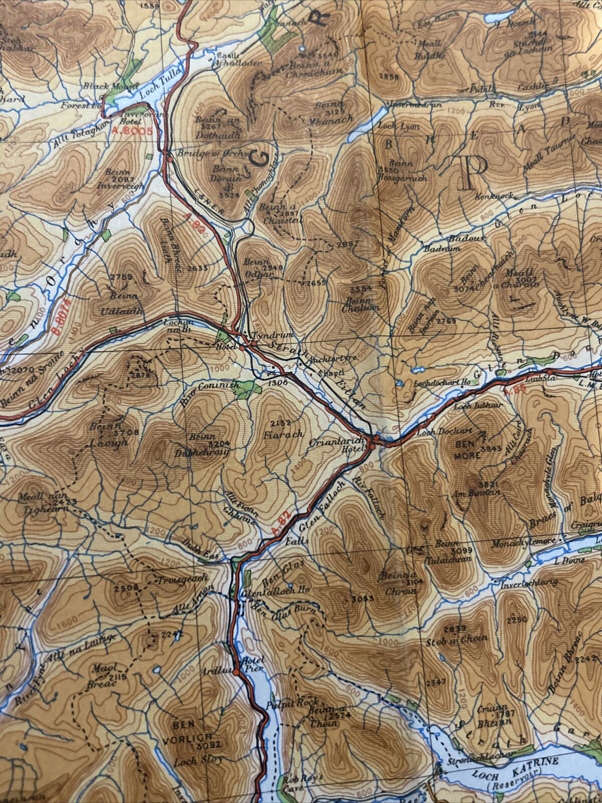 GLASGOW And The MIDDLE WEST 1948 Ordnance Survey Paper Sheet 4 Quarter Inch Map