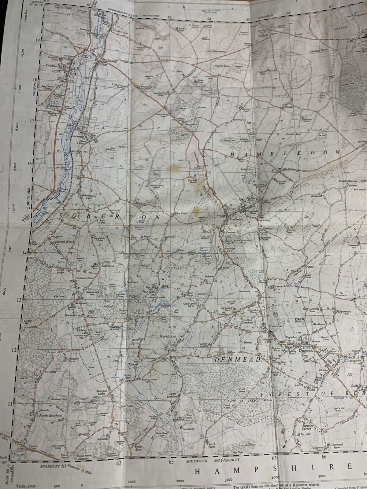 HAMBLEDON Ordnance Survey 1:25000 First Series 1963 SU61 Hampshire