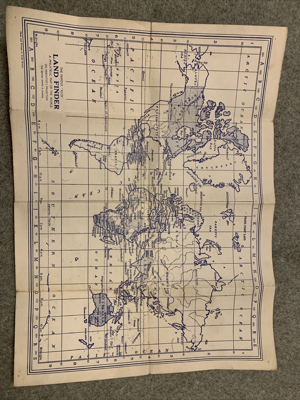 WORLD MAP Cloth British Empire “XLCR Land Finder Philatelic Map”