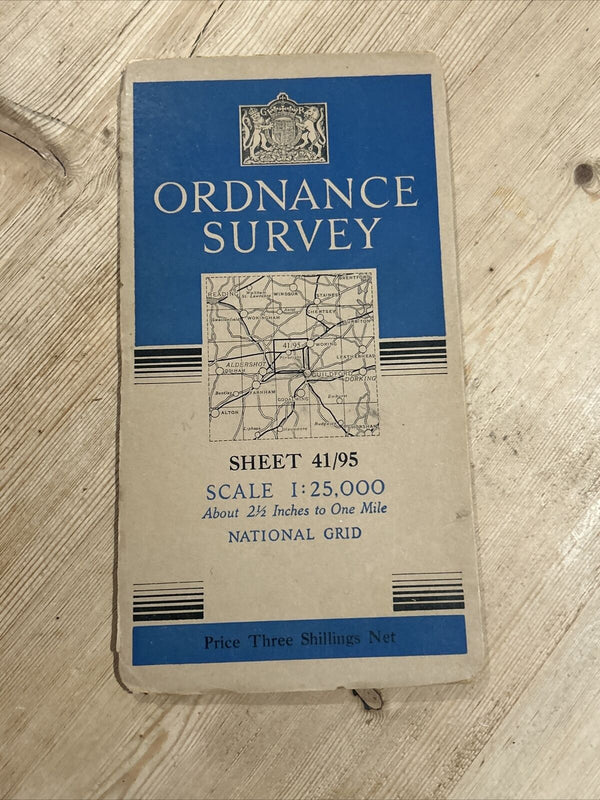 GUILDFORD Pirbright Ordnance Survey Sheet 41/95 1:25000 1949 Surrey CLOTH