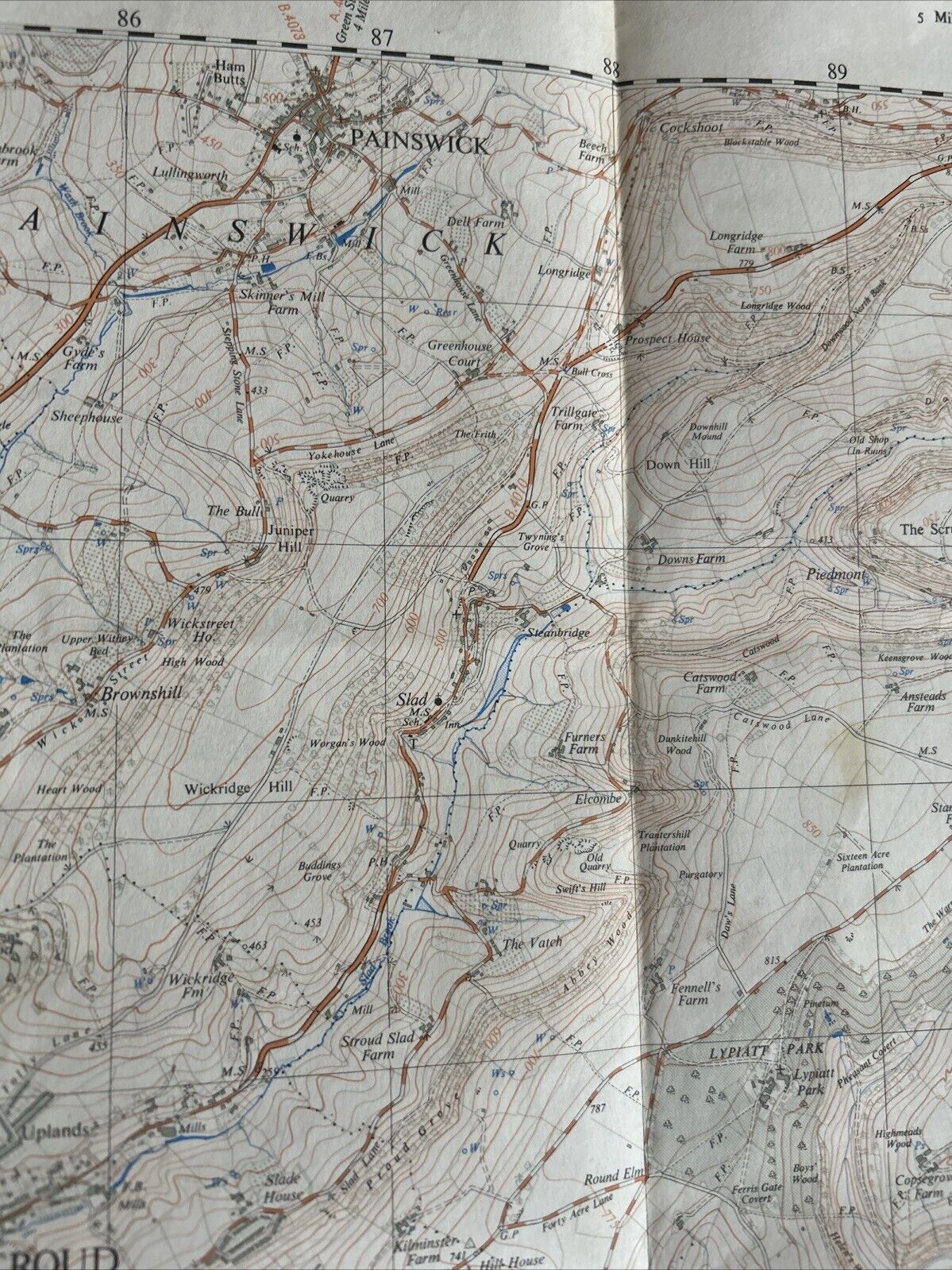 STROUD Ordnance Survey First Series Sheet SO80 1:25,000 1952 Chalfont