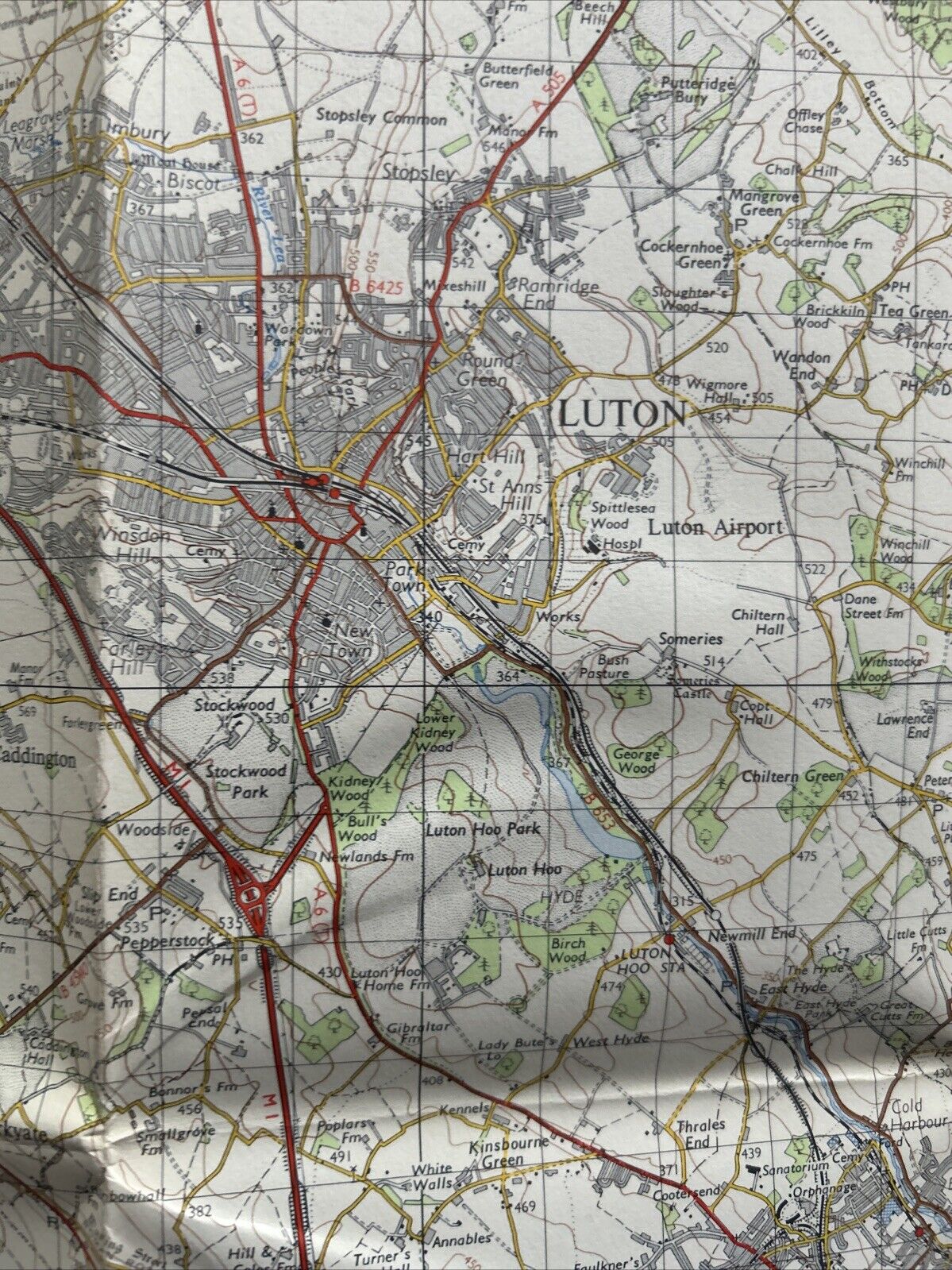 BEDFORD & LUTON Ordnance Survey Seventh Series One inch 1954 Sheet 147 Baldock