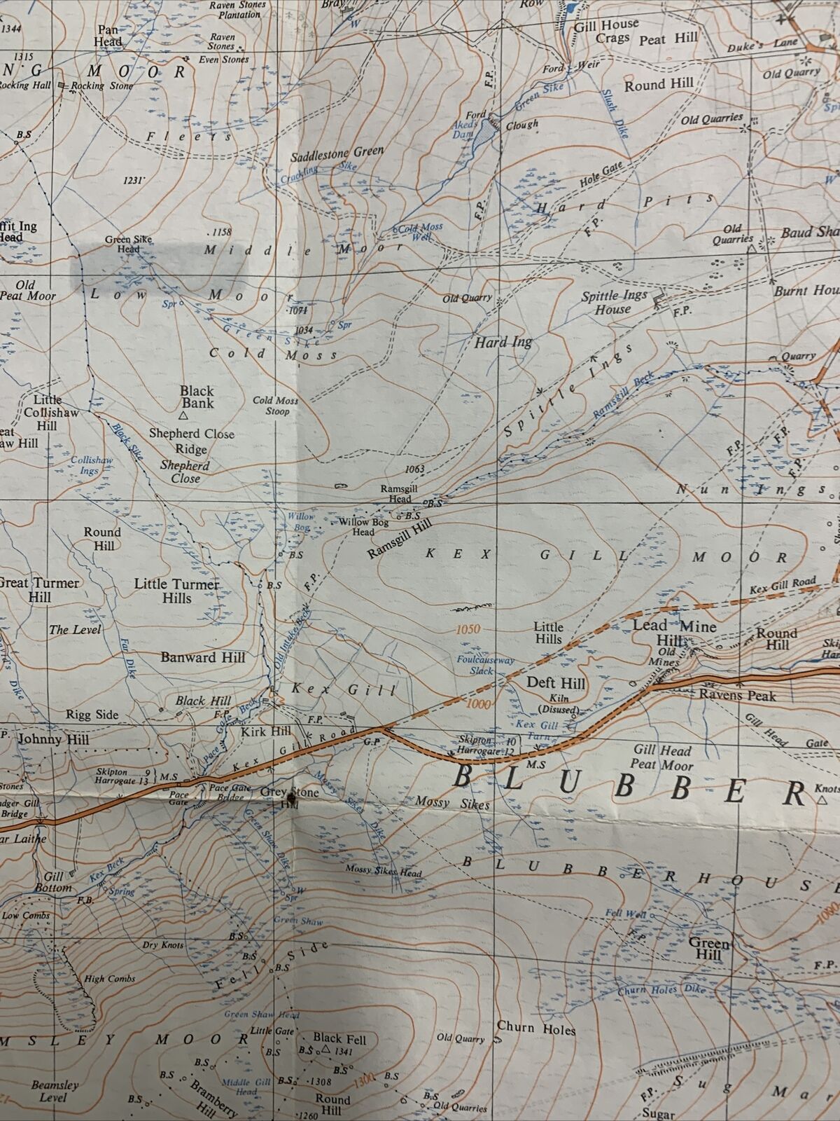 BLUBBERHOUSES Ordnance Survey Sheet SE15 Map 1:25,000 First Series 1967