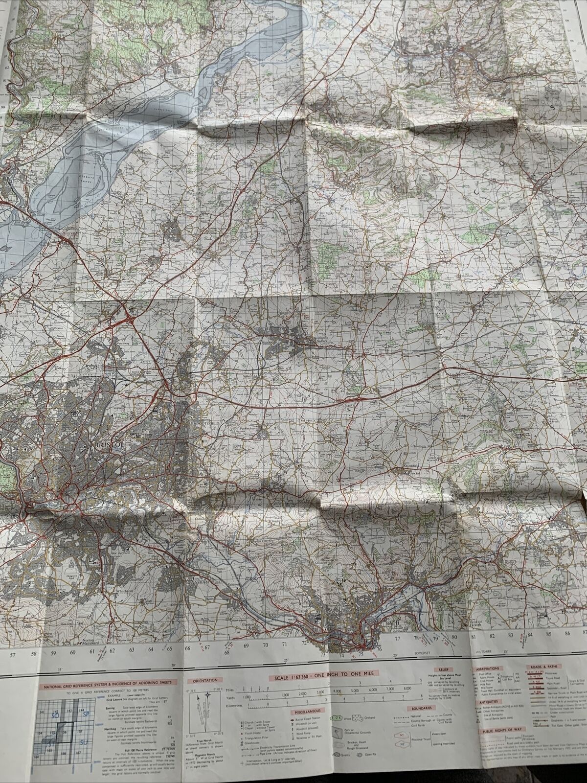 BRISTOL & STROUD - Ordnance Survey One Inch Map Sheet 156 1972 Tetbury