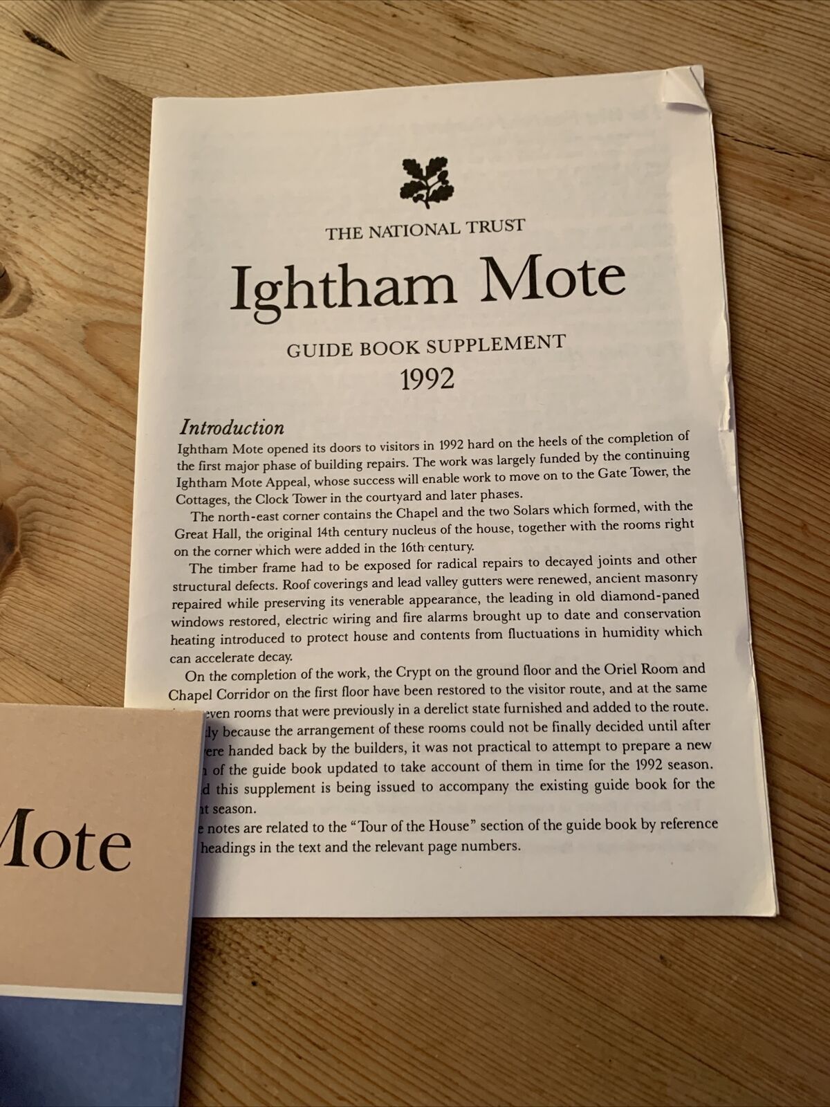 Ightham Mote, Kent - National Trust Brochure 1991