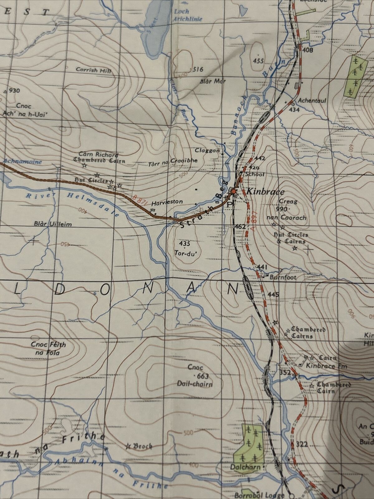 HELMSDALE Ordnance Survey One Inch Sheet 15 Good Condition 1958 / 1969 Brora