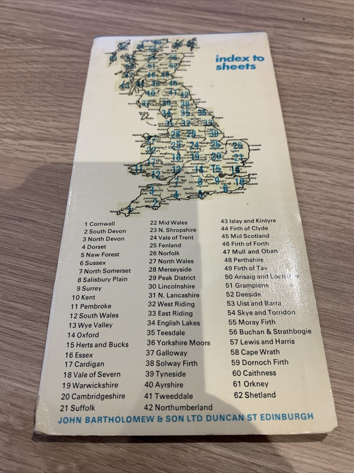 Bartholomew Half Inch Map No 7 North Somerset 1970 Bristol Bath Cardiff