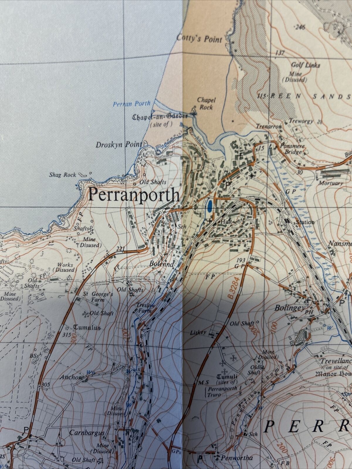 PERRANPORTH 1965 Ordnance Survey Sheet SW75 2 & Half Inch MAP Cornwall